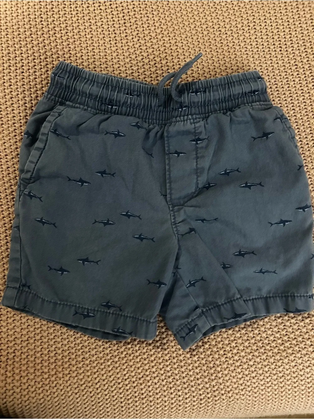 OshKosh B'gosh Slate Blue Shark-Print Pull-On Shorts